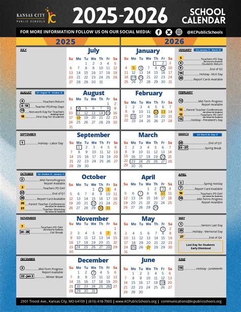 Kansas City Public Schools Calendar 2025-2026 | Holidays