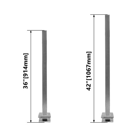 Stainless Steel 316 Glass Railing System, 36” or 42” Height， 2 x 2