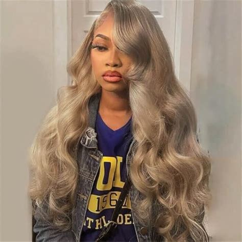 Amazon Ash Blonde Wig Human Hair X Transparent Lace Front Wigs Human Hair Density