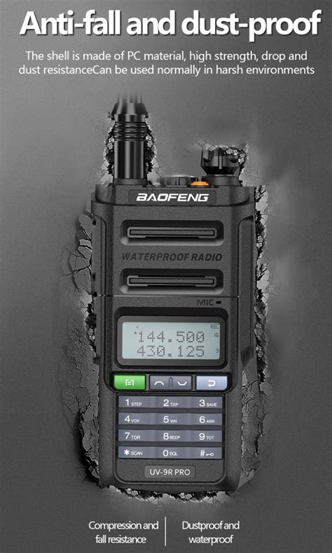 BAOFENG Baofeng UV 9R PRO High Power IP68 Waterproof Radio Dual Band