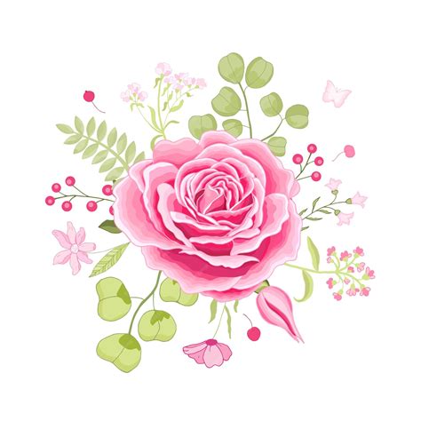 Premium Vector Vintage Flowers Set Over White Background The Rose Elegant Card Beautiful