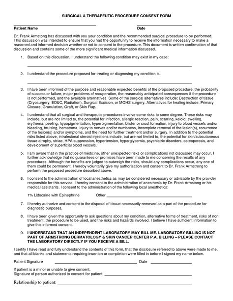 Surgical Consent Forms Templates - Armando Friend's Template