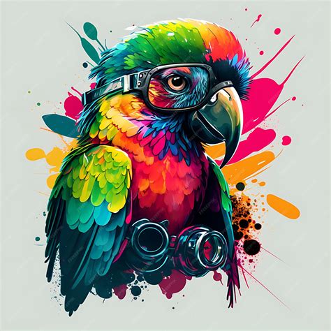 Premium Photo Parrot Character Graffiti Art Style Vector