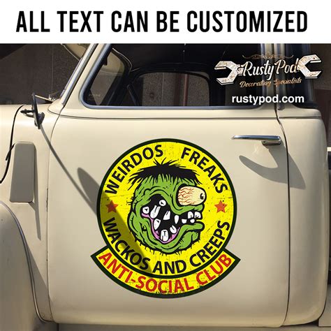 Personalized RAT ROD HOT ROD CHOPPER RAT FINK MOTORCYCLE Sticker Rustypod Store