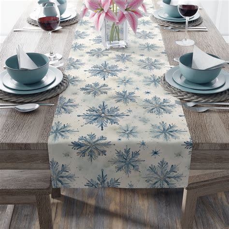Christmas Snowflake Table Runner Christmas T Pastel Christmas