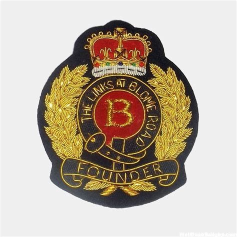 Founder Blazer Patches Bullion Wire Crown Embroidered Badges