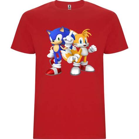 Нова детска тениска със Соник (Sonic) в червен цвят Тениска Универсално ...
