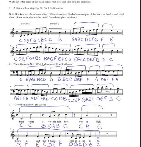 [solved] Write The Letter Name Of The Pitch Below Each Note And Then Sing Course Hero