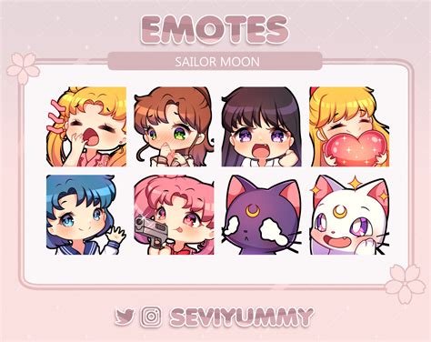 Sailor Moon Emotes Twitch Discord Etsy Singapore