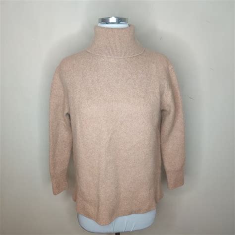 Chico S Cashmere Turtleneck Sweater Medium Women S Nude Tan Soft EBay