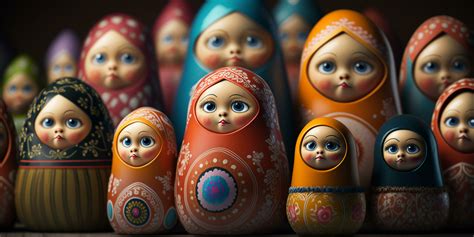 Vibrant Matryoshkas Traditional Russian Nesting Dolls 24067760 Stock