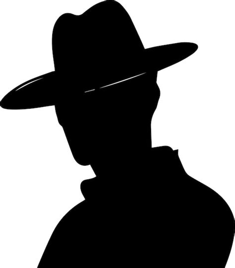 Schwarzer Hut Mann Vektor Silhouette Illustration Premium Vektor