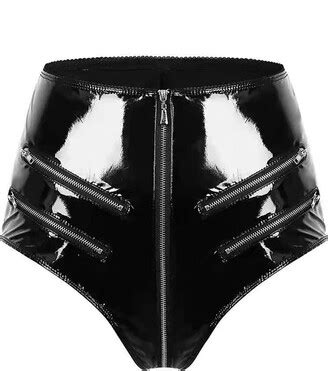 Generic Lingerie Large Sizes Sexy Corset Black High Gloss PVC Sexy Open File Shaping Zip High