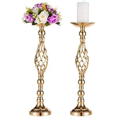 Nuptio Gold Vase For Table Centrepieces Pcs Cm Tall Metal Flower