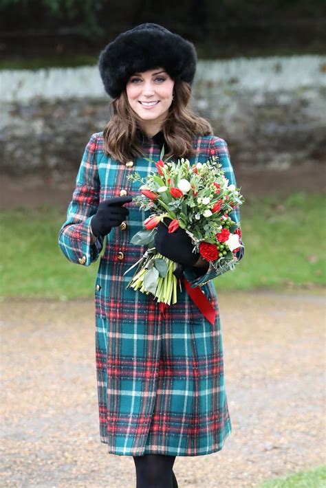 Kate Middleton S Miu Miu Plaid Coat Christmas Service 2017 POPSUGAR