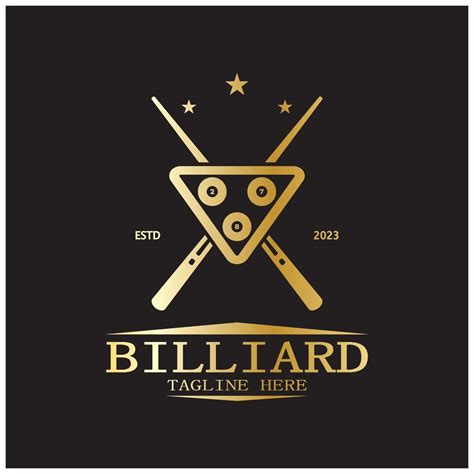 Simple Billiards Logo Template Illustration With Billiard Balls And