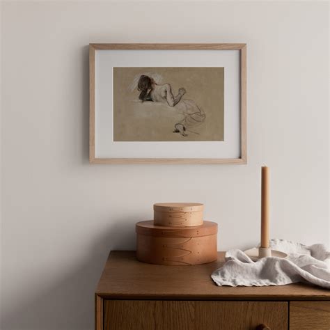 Antique Woman Sketch Art Vintage Nude Drawing Print Neutral Etsy