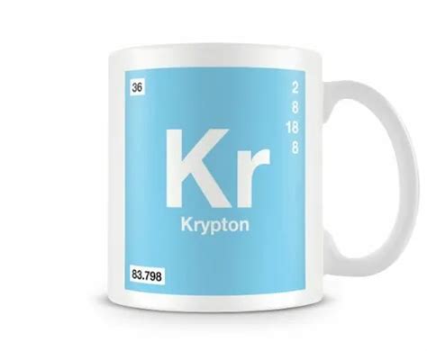 Periodic Table Of Elements Kr Krypton Symbol Mug By Bww Print Ltd