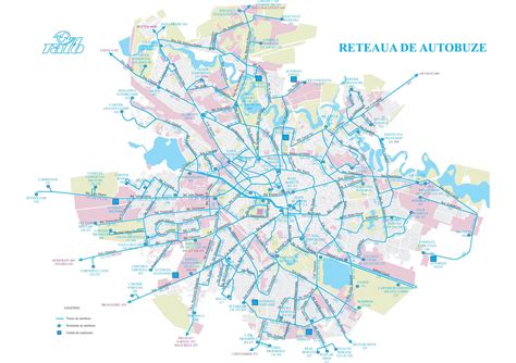 Map of Bucharest bus: bus routes and bus stations of Bucharest