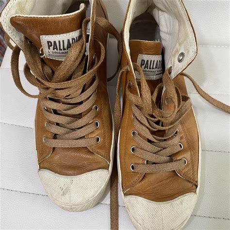 Palladium leather sneakers size men's 7 women's 8... - Depop