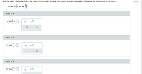 Solved Use The Given Information To Find The Exact Function Chegg