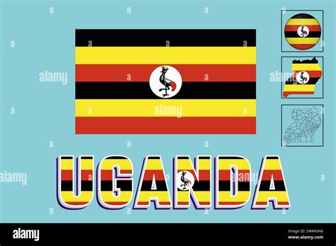 Uganda flag and map in vector illustration Stock Vector Image & Art - Alamy