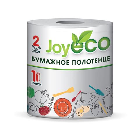 Бумажные полотенца JOY ECO, 2сл, 1рул, белые | ООО «Адищевская бумажная ...