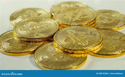 Crypto Currency Gold Bitcoins Btc Bit Coin Macro Shots Crypto