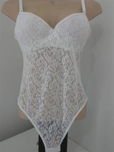Corpete Branco Em Renda Lingerie Feminina Usado Enjoei