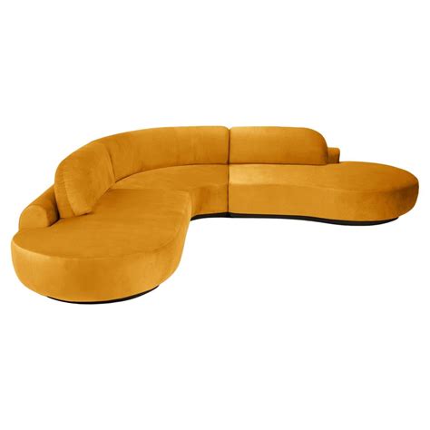 Naked Curved Sectional Sofa 2 Piece With Beech Ash 056 5 And Corn For Sale At 1stDibs