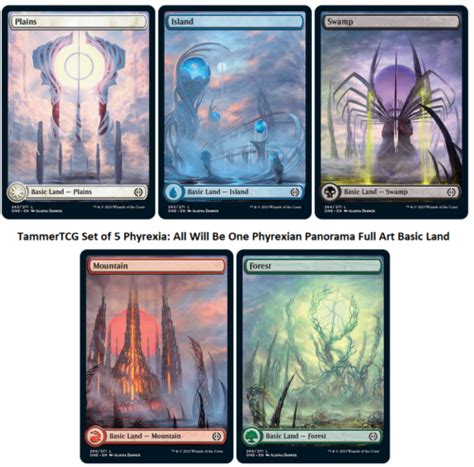 5x Phyrexia All Will Be One Borderless Full Art Land Set Magic The Gathering Mtg Ebay