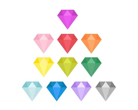 premium vector collection  gemstones   colors diamond