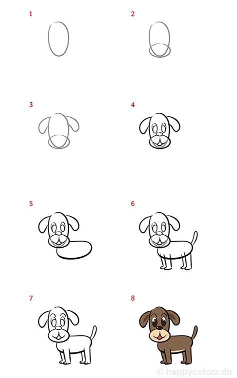 Hund zeichnen - Schritt-für-Schritt Anleitung mit Bildern » Hund malen