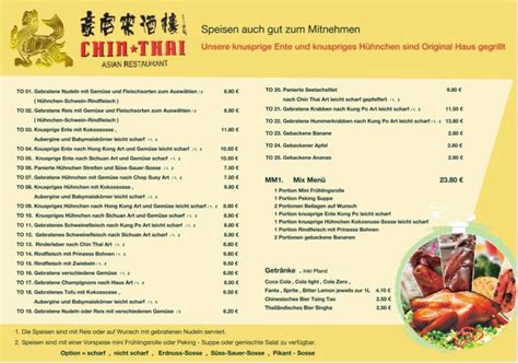 Speisekarte Von Chin Thai Restaurant Limburg An Der Lahn