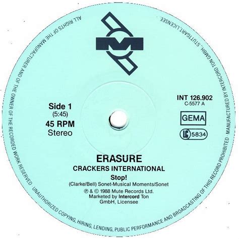 Erasure Crackers International Vinyl Shop Recordpusher