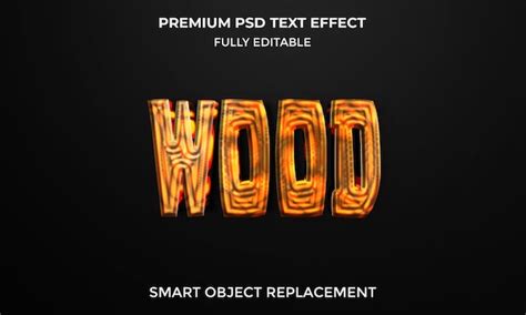 Styles D Effets De Texte 3d En Bois PSD Premium