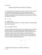 Lab Docx Khaleda Yasmin Absorption And Ionization Constants Of A Ph