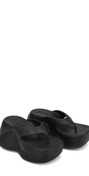NAKED WOLFE Diva Platform Sandal In Black Rubber