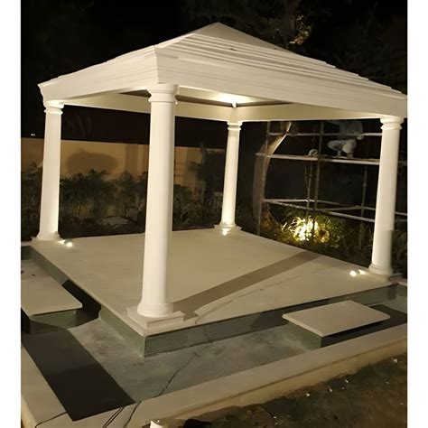 White Sand Stone Garden Gazebo For Outdoor Polished At In