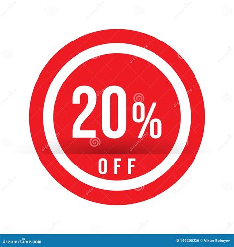 20 Percent Off Red Sale Stamp Special Offer Sign Vector