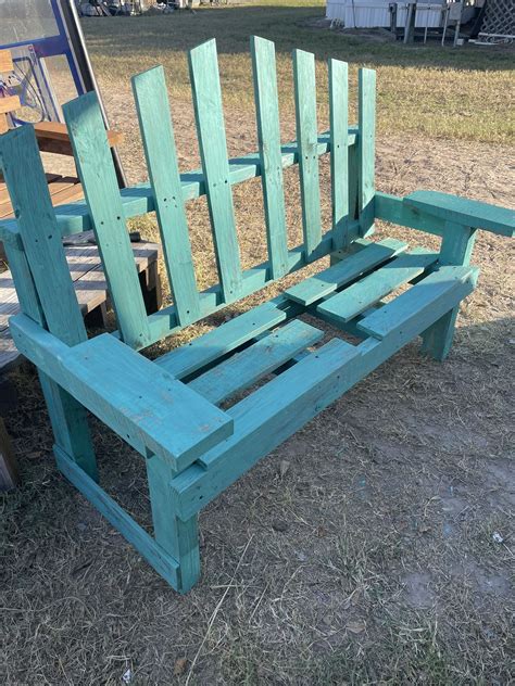 Wooden Turquoise/ Rustic Bench ( 55 Inches Long) for Sale in Mcallen