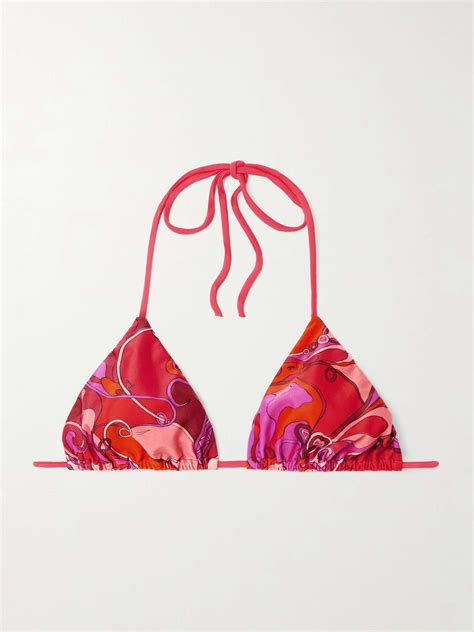 Pucci Printed Triangle Bikini Top Net A Porter