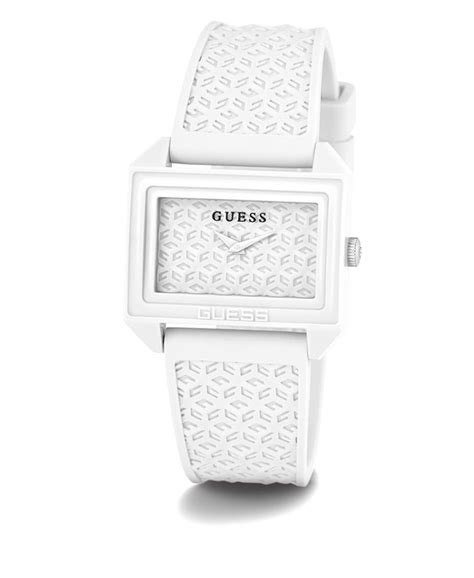 Guess Women S Analog White Silicone Watch 32mm Macy S