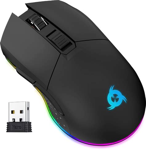 KLIM Blaze Pro Ratón inalámbrico Gaming Recargable RGB con estación