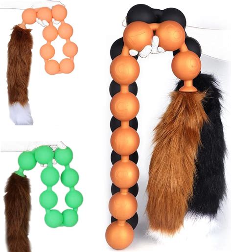 Jixaxe Silikon Analplug Mit Fuchsschwanz Analkugeln Mit Foxtail Kugeln Anal Kette In S M L