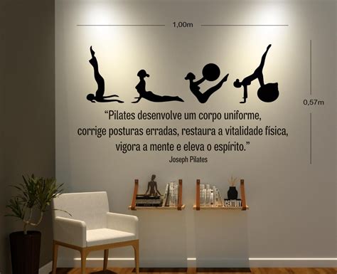 Adesivo Parede Pilates Desenvolve Um Corpo Uniforme X Cm