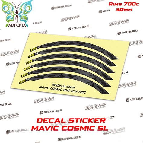 Jual Stiker Mavic Cosmic SL Lebar 2 Cm Sticker Decal Rims Velg Road