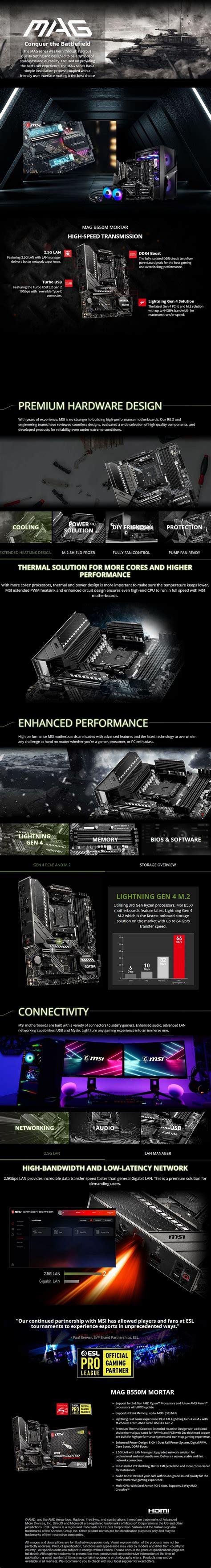 MSI MAG B550M Mortar AM4 Micro-ATX Motherboard