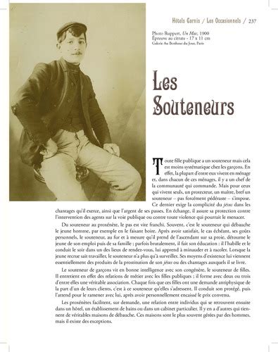 Bibliothèque Gay Hôtels Garnis Garçons de joie Prostitution masculine à Paris de à