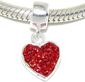 Amazon ICYROSE Solid 925 Sterling Silver Dangling Red Crystal